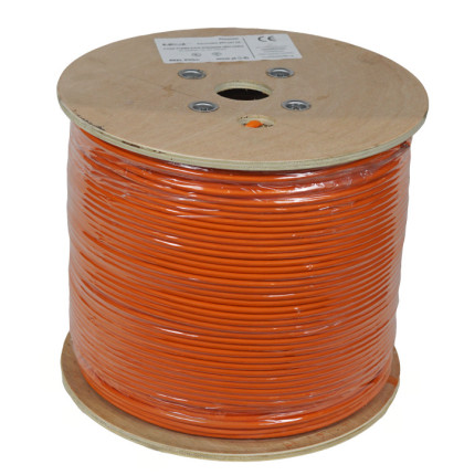 LEXI-Net kabel Cat 6A S/FTP LSOH licna (Dca) 27 AWG 500m cívka, oranžový plášť