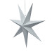 Solight LED vánoční hvězda stříbrná, závěsná, časovač, 60cm, 20x LED, 2x AA