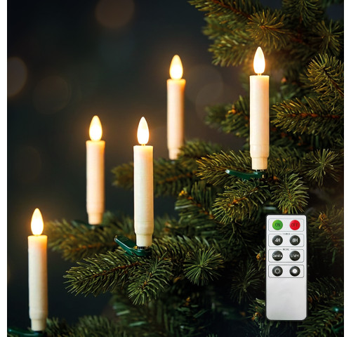 Solight sada LED svíček na vánoční stromek, 10x svíčka, dálkové ovládání, časovač, 1xAAA Solight sada LED svíček na vánoční stromek, 10x svíčka, dálkové ovládání, časovač, 1xAAA