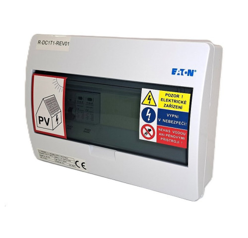 Rozvaděč EATON R-DC1T1-Rev01, T1+T2 (500V DC / 15A) pro 1 string IP40 certifikovaný Rozvaděč EATON R-DC1T1-Rev01, T1+T2 (500V DC / 15A) pro 1 string IP40 certifikovaný