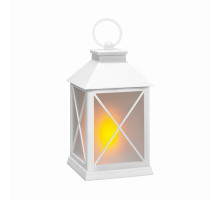 Solight LED vánoční lucerna bílá, 20cm, časovač, 2x AA