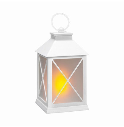 Solight LED vánoční lucerna bílá, 20cm, časovač, 2x AA Solight LED vánoční lucerna bílá, 20cm, časovač, 2x AA