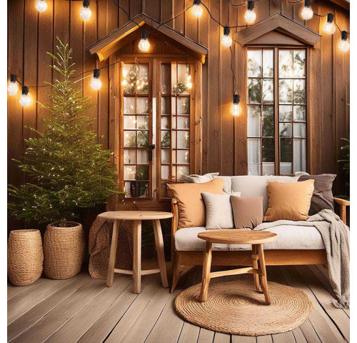 Solight venkovní řetěz s dekorativním LED žárovkami, 10x micro LED žárovka, 3m, 3xAA