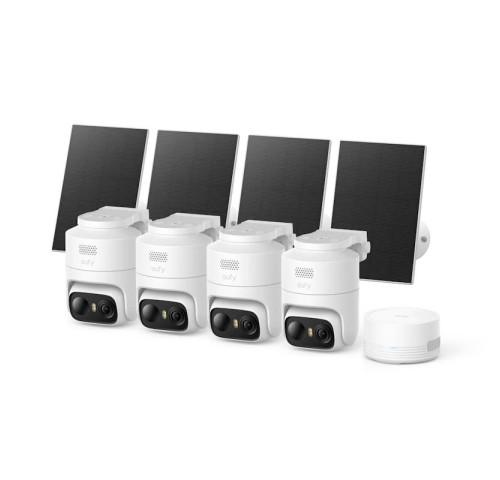 Venkovní kamera se solárním nabíjením Anker eufy C37 (sada 4ks+jednotka HomeBase Mini), 2K bílá