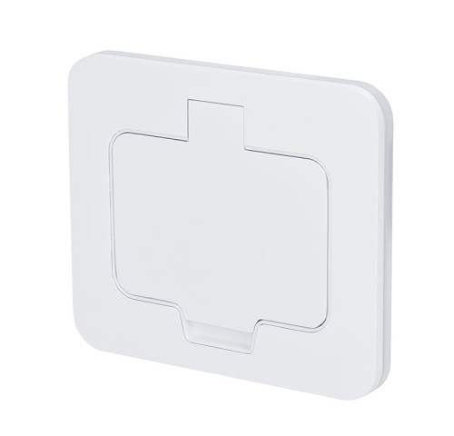 Solight vestavná podlahová zásuvka, IP55, matná bílá, obdélníkové víčko Solight vestavná podlahová zásuvka, IP55, matná bílá, obdélníkové víčko