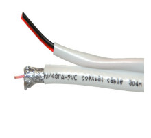 Kabel KOAX RG-59U/48FA, PVC+2x0,75mm, bílá 6,0mm, cívka 205m