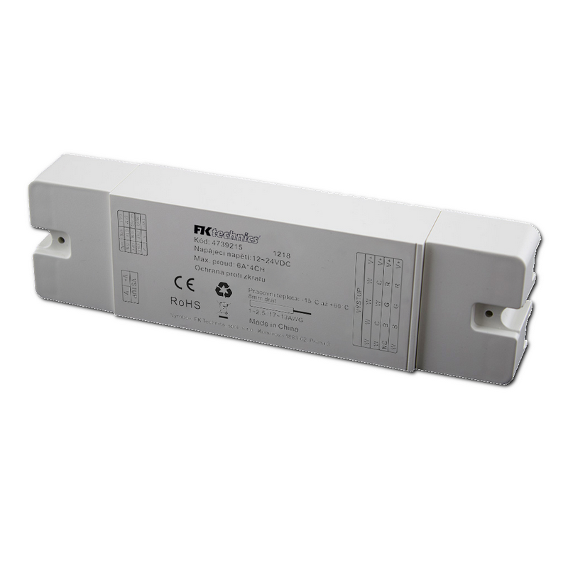 Přijímač pro LED pásky 4v1, 12/24V, 4x6A, 4 zónový systém