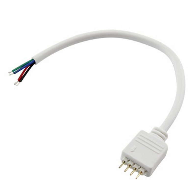 Napájecí kabel pro RGB s konektorem RM 2,54 - 4p, 1x vidlice, 15cm