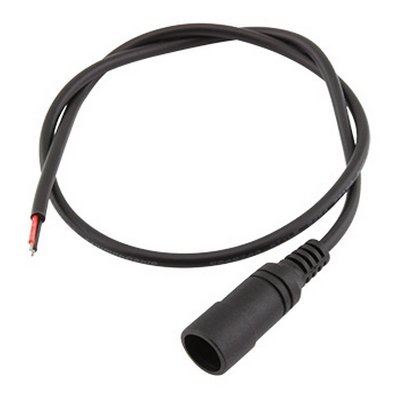 Napájecí kabel s konektorem DC 5,5 x 2,1mm, 1x zásuvka se zámkem, 50cm černý
