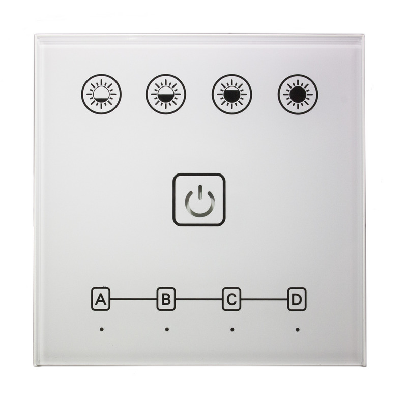 RF stmívač 4-zónový, panel dotykový, do zdi - 4739220