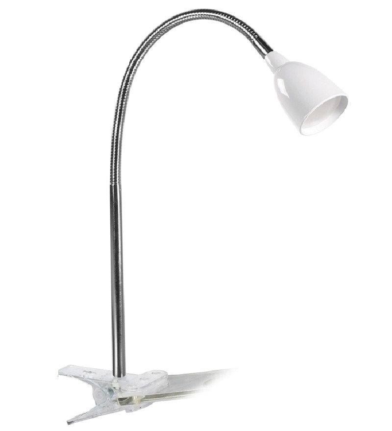 LED stolní lampička, 2.5W, 170Lm, 3000K, clip, bílá