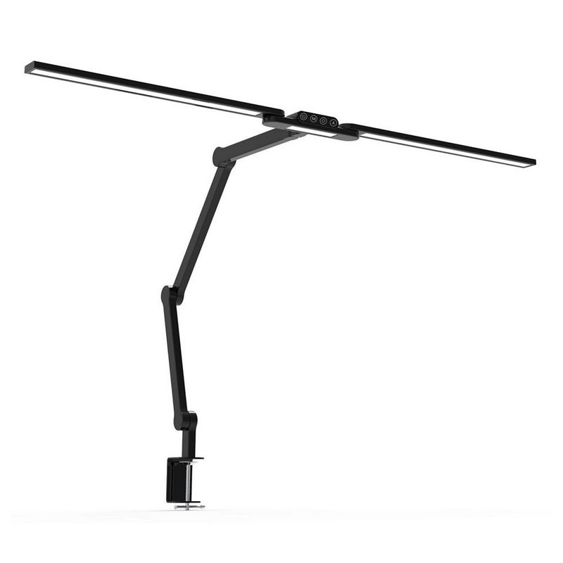 LED stolní pracovní lampa 24W, 1400Lm, 3000-6500 K, Ra &gt;92, stmívatelná, černá, šroub