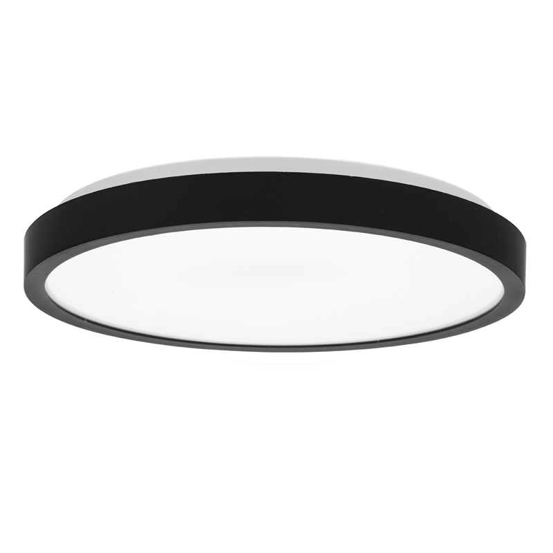 LED nástěnné a stropní svítidlo LIRA, 18W, bílá 4000K, 1800Lm, IP44, černé