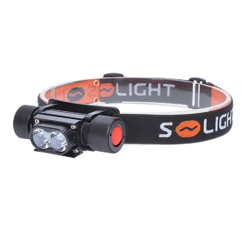 Solight LED čelová nabíjecí svítilna, 650lm, Li-ion, USB