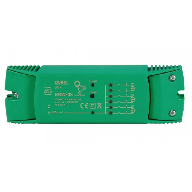 SRW-03 - Wi-Fi ovládání 3 rolet nebo žaluzií a spínání el. zařízení, SUPLA
