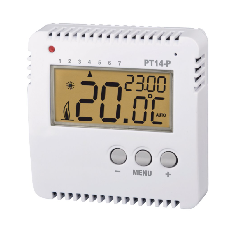 PT14-P - Prostorový programovatelný termostat pro ovládání el. topení - Elektrobock