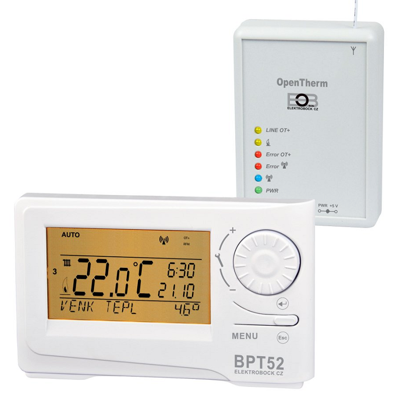 BT52 - Set bezdrátového termostatu OT s přijímačem - Elektrobock