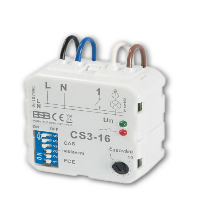 CS3-16 Multifunkční časový spínač s nastavení OSMI FUNKCÍ SEPNUTÍ