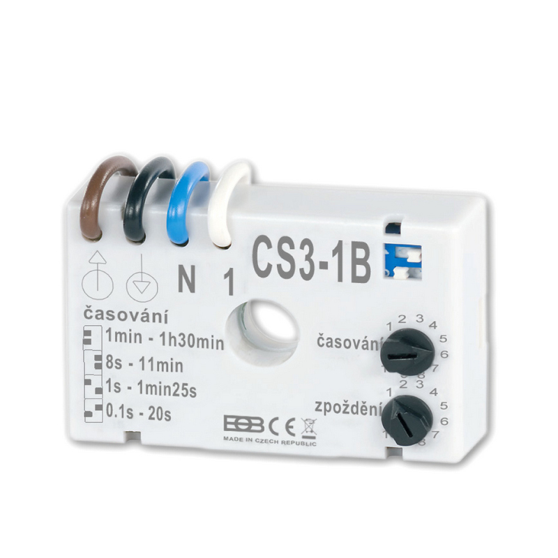 CS3-1B Časový spínač pro ventilátory s možností nastavení zpoždění