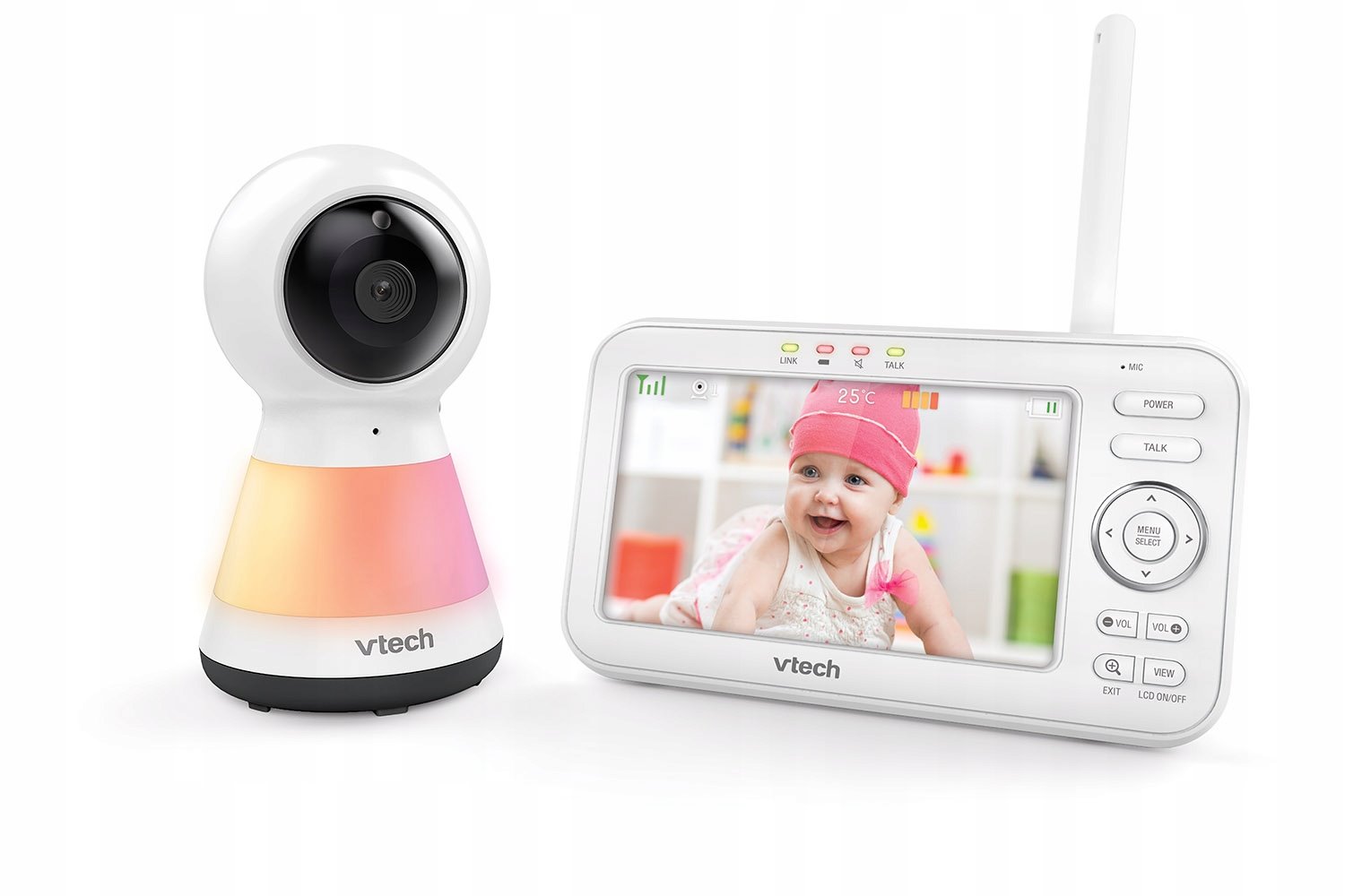 Dětská videochůvička VTech VM5255 s nočním světlem na dětské jednotce