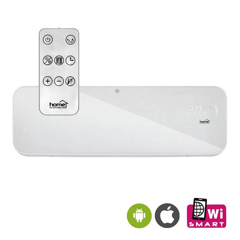 Smart PTC nástěnné topidlo s LED displejem a DO, WiFi, 1000W / 2000W, sklo