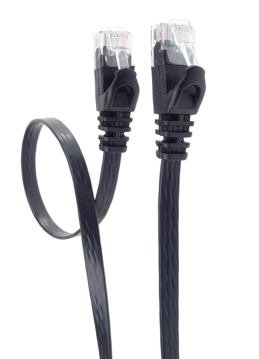 PremiumCord Plochý patch kabel UTP RJ45-RJ45 CAT6 0.5m černá