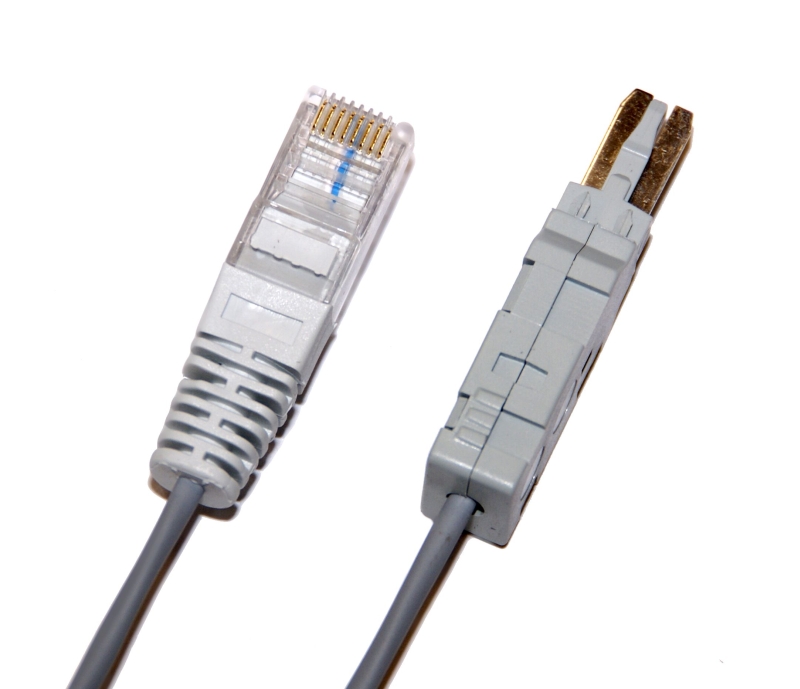 Patch kabel telefonní 1 pár RJ45 / IDC - 2 polový 1m