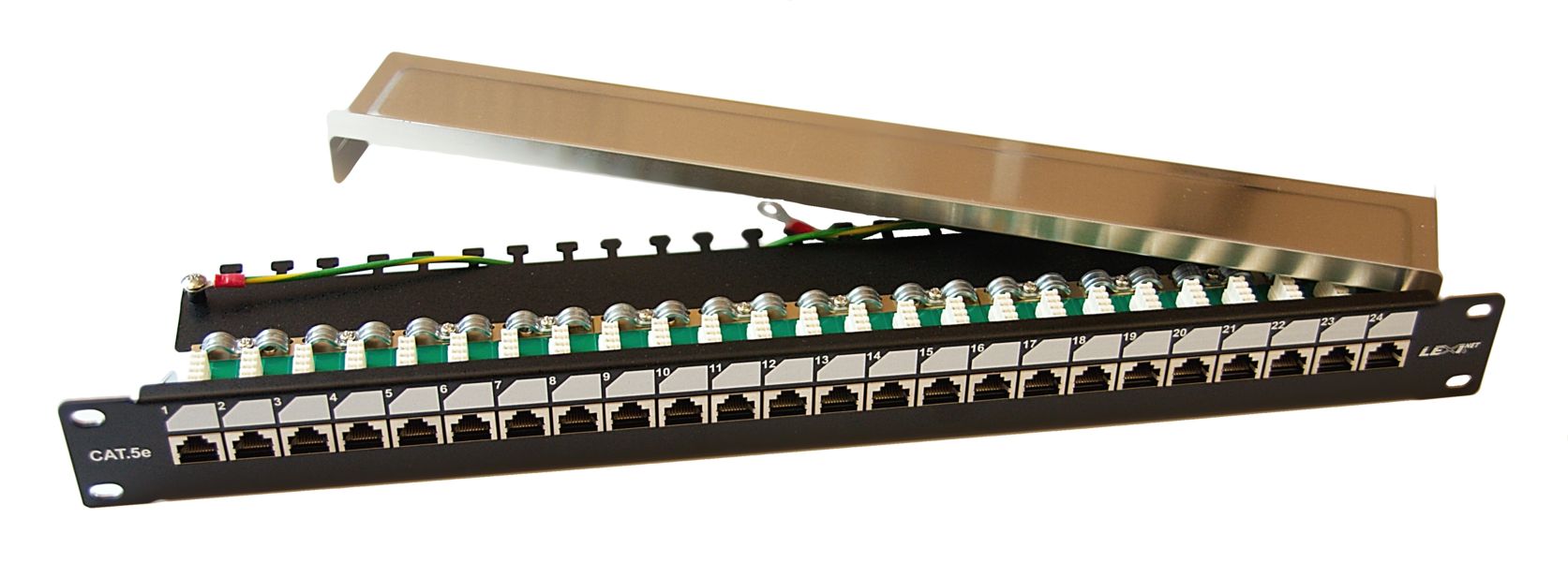 LEXI-Net Patch panel EXCLUSIVE 24 portů C5e s poličkou osazený FTP