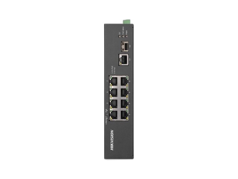 DS-3T0310HP 10 portový průmyslový switch - 2x HiPoE 90W 10/100Mbps + 6x PoE 30W…