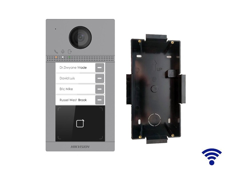 DS-KV8413-WME1(C)/Flush 2 Mpx Villa 4 tlačítková, dveřní stanice, Hliníkové šasi, Rozlišení…