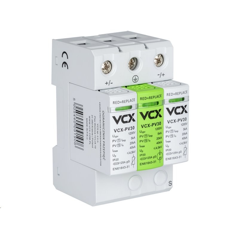 Přepěťová ochrana VCX PV30 DC třída T1T2 (B+C) 3P 1200V 5kA