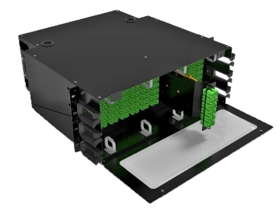 Optický rozvaděč 19" 4U- 144/288 port SC simplex / LC duplex  12x slot 12/24 port