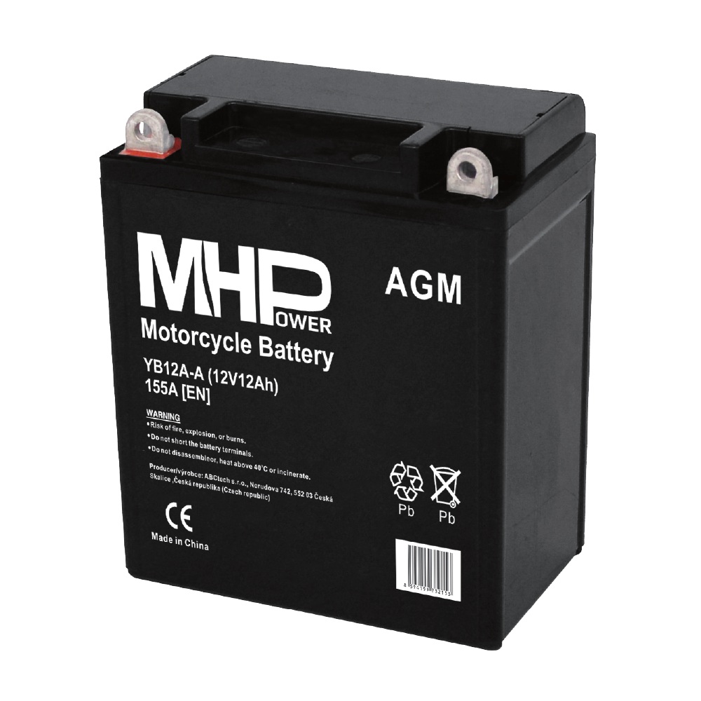 Motobaterie MHPower YB12A-A AGM 12V, 12Ah, 155A