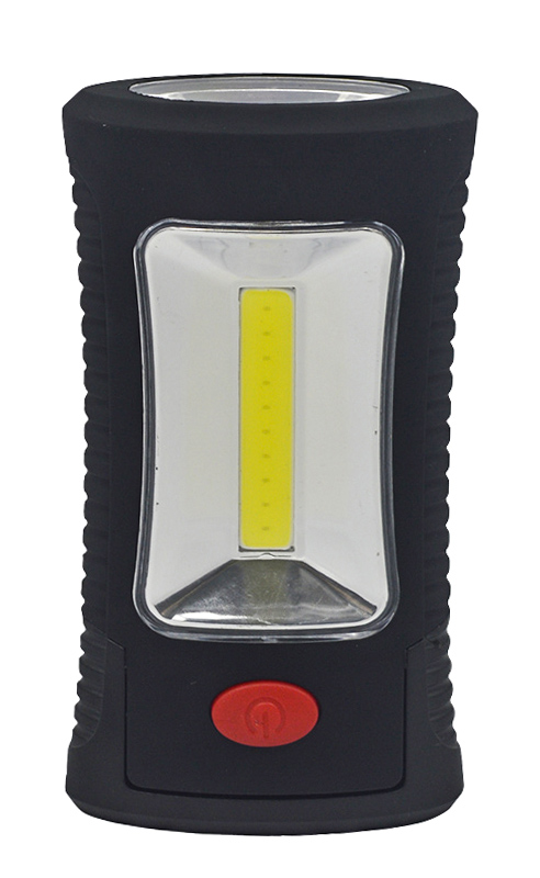 Solight LED svítilna pracovní, 120+40lm, 3W COB + 3 SMD LED, hák + magnet, 3 x AAA