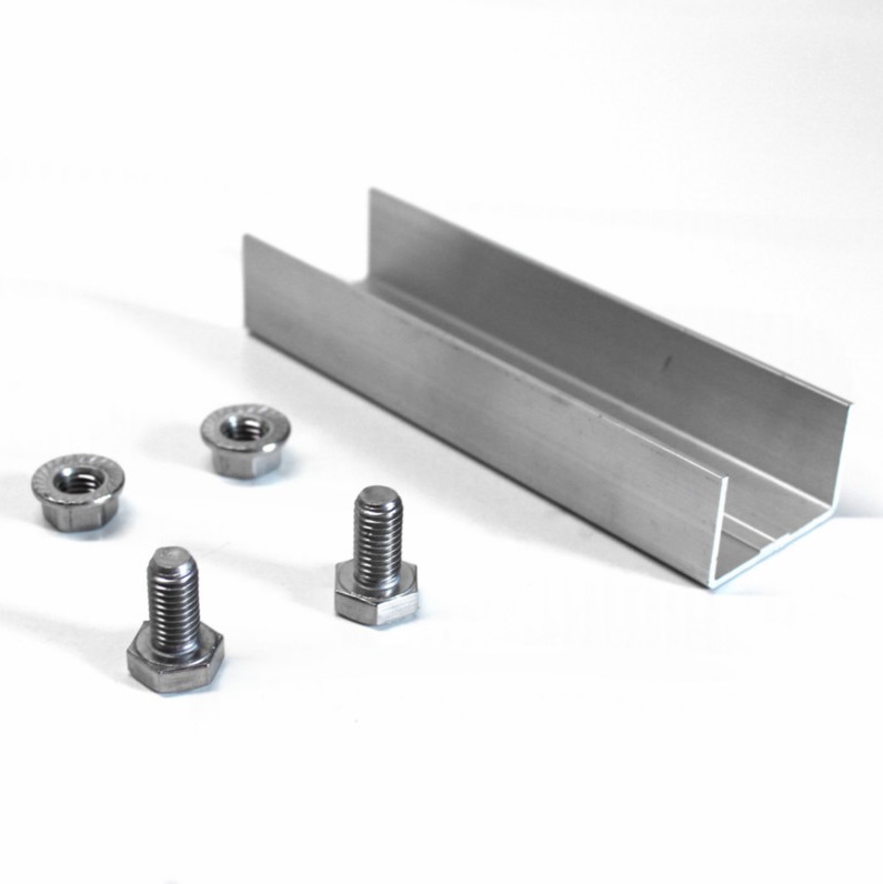 Spojka 150 mm se šrouby, pro hliníkové lišty čtvercové typu H