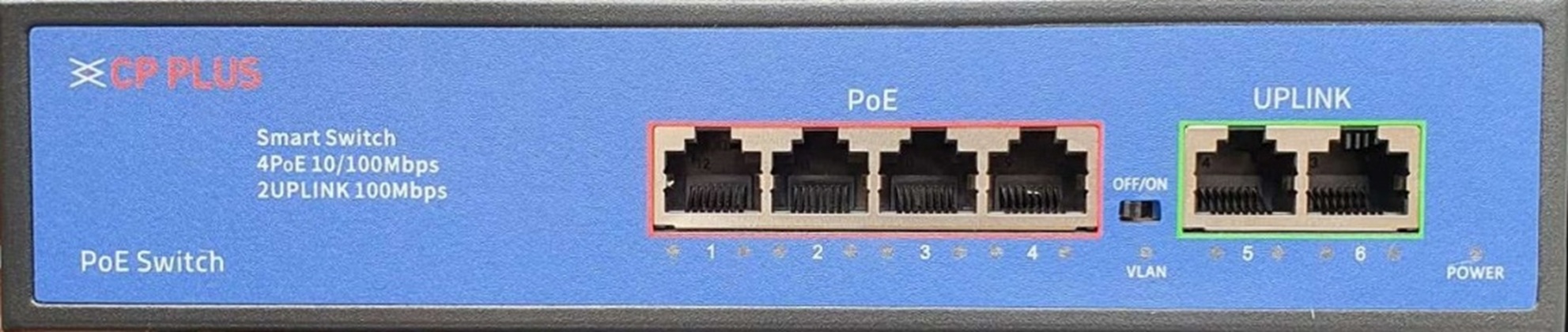 CP-DNW-HPU4H2-48 Čtyřportový 10/100 Mbps PoE switch s 2x 10/100 Mbps uplinkem