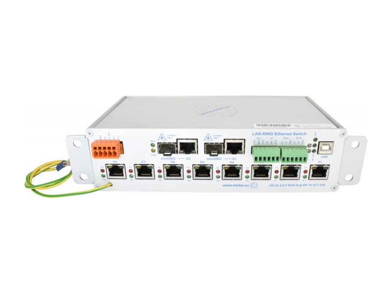 1-885-220 2G-2C.0.8.F-BOX-PoE-PP, Průmyslový switch pro kruhovou topologii s 2x…