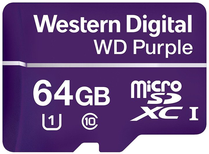 CP-PR-93 MicroSDXC paměťová karta Western Digital PURPLE pro kamerové systémy - 64GB