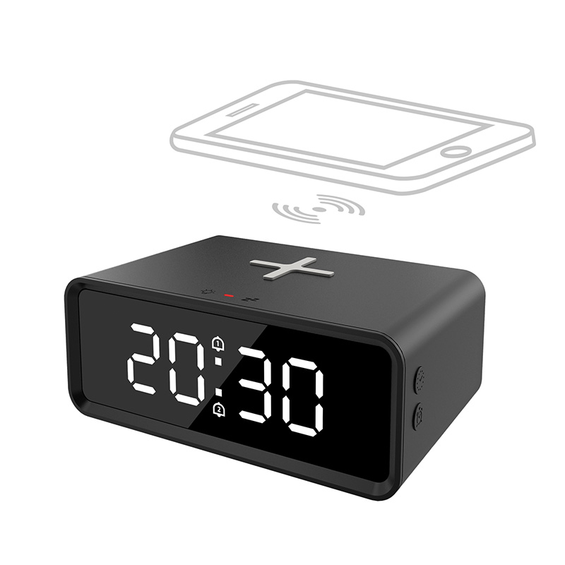 Solight digitální hodiny s Qi bezdrátovou nabíječkou