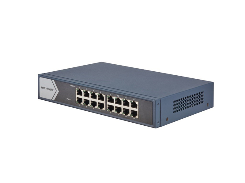 DS-3E0516-E(B) 16 portový, 10/100/1000 Mb/s, switch (bez POE)