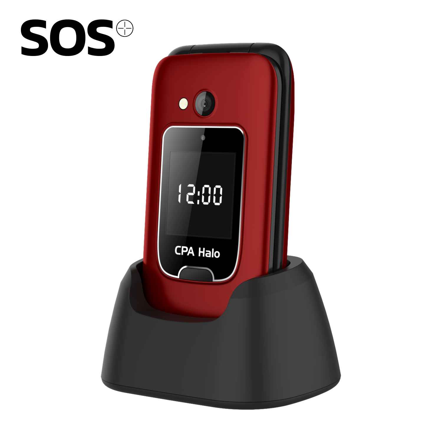 Telefon CPA Halo 25 Senior červený s nabíjecím stojánkem