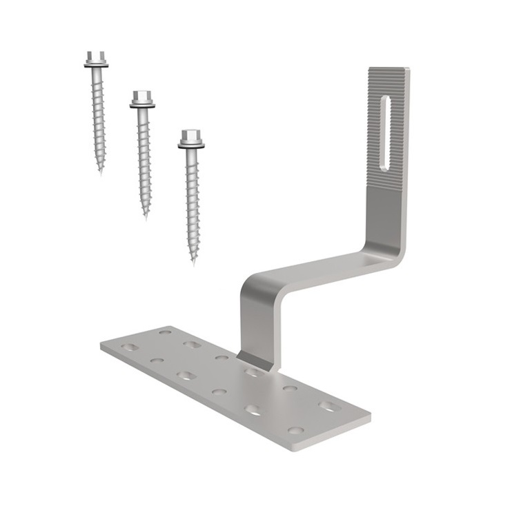 Střešní hák pro solární panely, nerez, 3x vrut