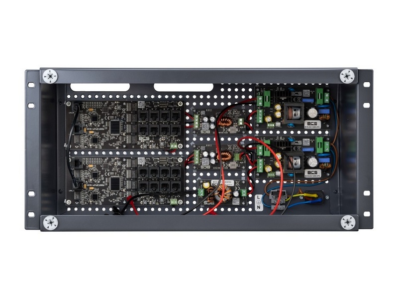 BCS-UPS/IP16Gb/E-S/RACK5U Zálohovaný PoE switch v boxu do RACKu 5U, celkový výkon 2x 72W, 16x RJ-45…