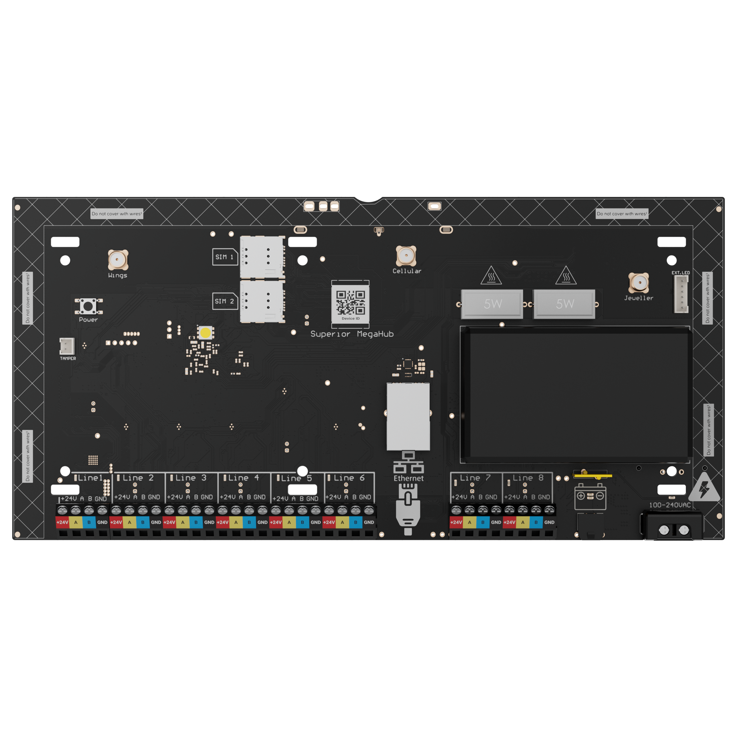 Superior MegaHub, ústředna hybridního zab. systému bez boxu, podpora foto verifikace