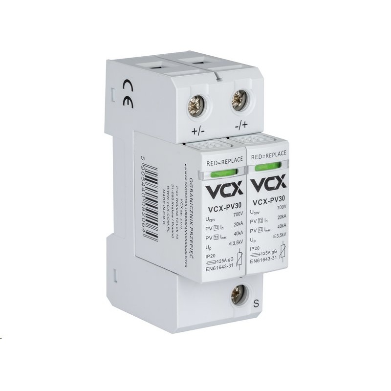 Přepěťová ochrana VCX PV30 DC třída T2 (C) 2P 700V