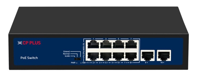 CP-DNW-HPU8H2-96-V2 Osmiportový 10/100 Mbps PoE switch s 2x 10/100 Mbps uplinkem CP PLUS
