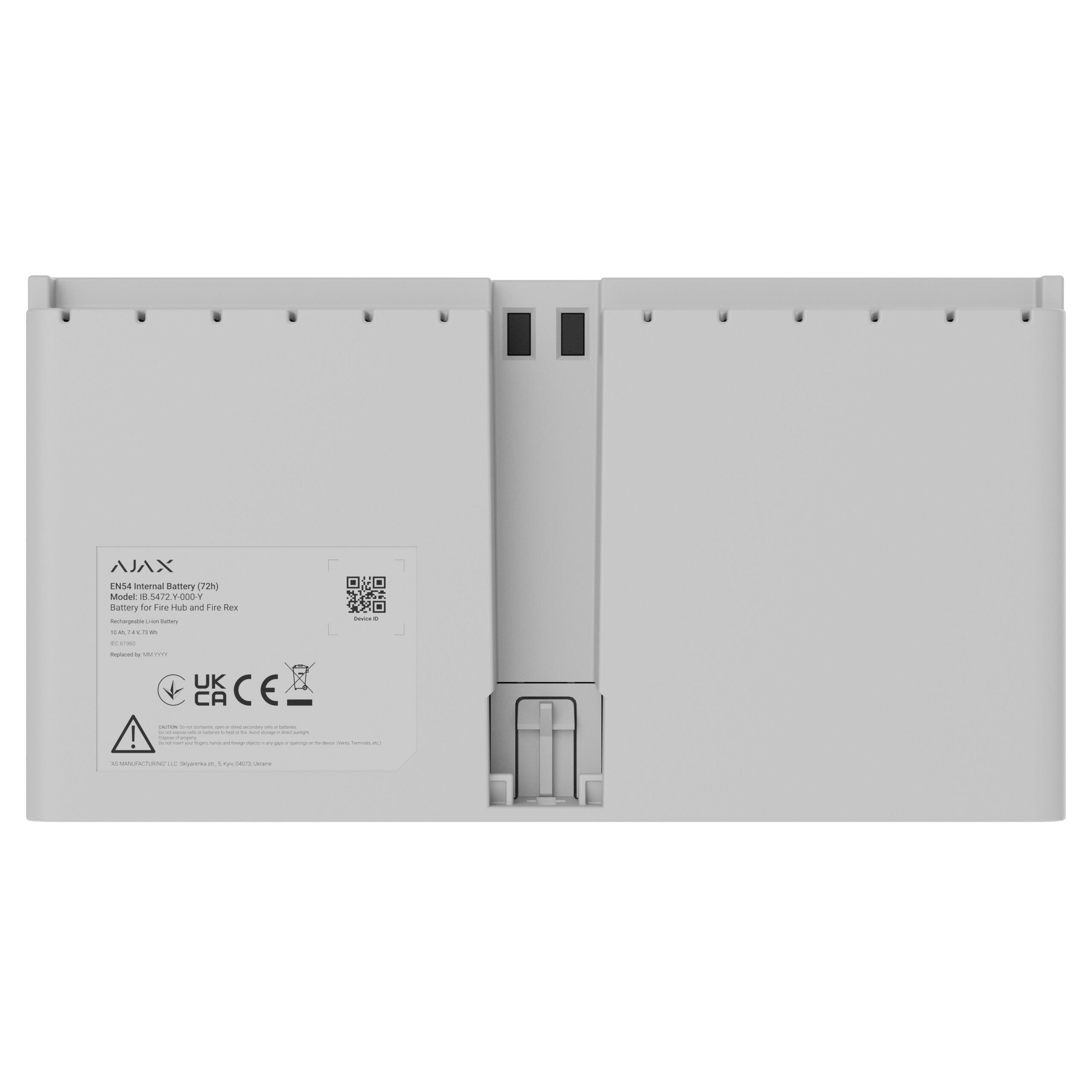 EN54 Internal Battery (72h), 10Ah, baterie pro Fire Hub/ Fire Rex, bílá