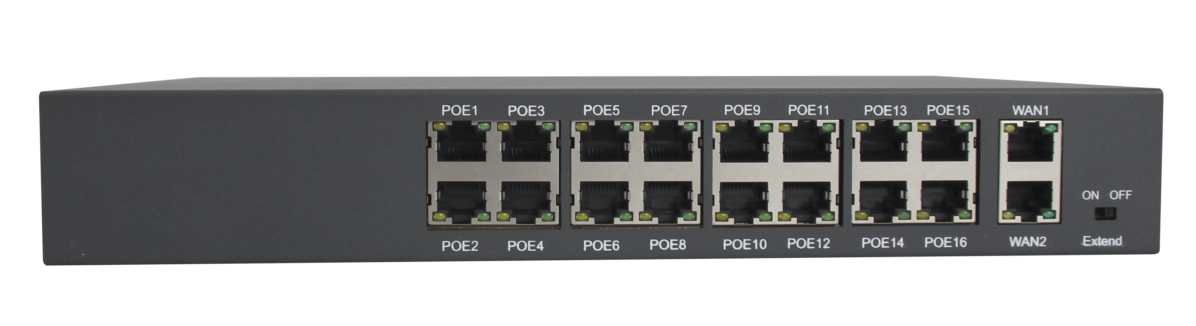 AI-PS-HT1612 Šestnáctiportový 10/100 Mbps PoE switch s 2x gigabitovým uplinkem