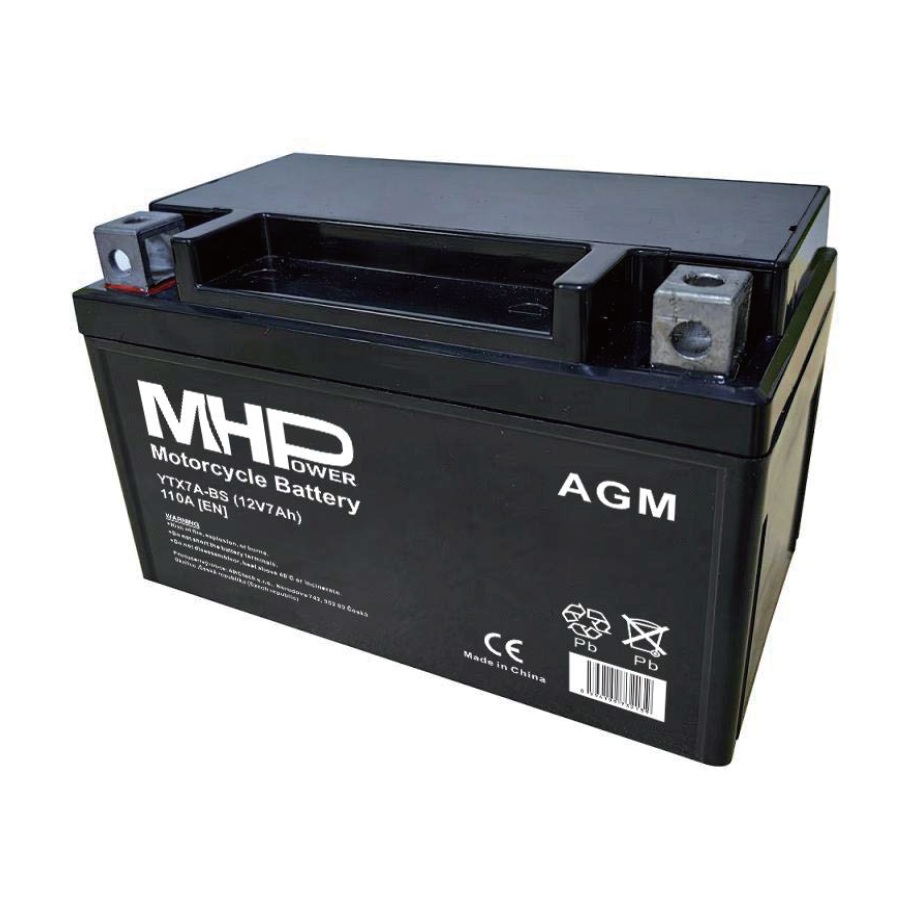 Motobaterie MHPower YTX7A-BS AGM 12V, 7Ah, 110A