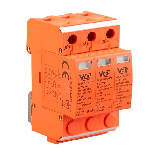 Přepěťová ochrana VCX DC X1-T2-DC-3P třída T2 (C) 3P 1200V Professional Plus orange
